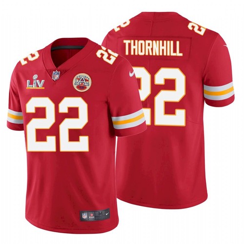 Men's Kansas City Chiefs #22 Juan Thornhill Red NFL 2021 Super Bowl LV Stitched Jersey
